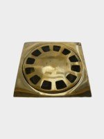 Siphon cloche en cuivre jaune pour douche à l'italienne 10 x 10 cm